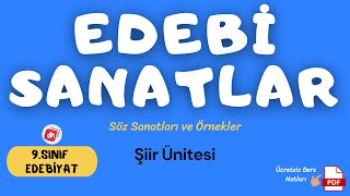 Edebi Sanatlar Söz Sanatları 📌 9Sınıf Edebiyat Şiir Ünitesi  Deniz Hoca  PDF 📘📕 [upl. by Ailey]