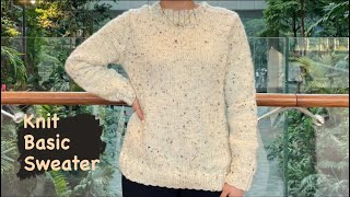 How to knit a simple sweater using straight knitting needle  VGYS [upl. by Brandt]