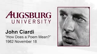 John Ciardi quotHow Does a Poem Meanquot 1962 [upl. by Magen]