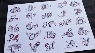 A2Z letters tattoo designs in mandala style  I did draw A2Z alphabet tattoo designs 😯 [upl. by Jodie429]