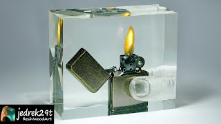 Making a Burning ZIPPO Lighter in clear Epoxy Resin [upl. by Evelc108]