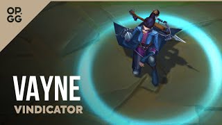 League of Legends Vindicator Vayne OPGG Skin Review [upl. by Einalam]