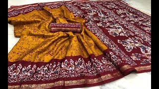 Exclusive Batik Printed Pure Silk Sarees With Blouse  Latest design Hand Batik Pure Silk Saree [upl. by Hoyt112]