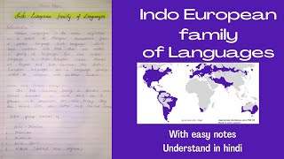 Indo European family of languages  In Hindi   With easy notes  Understand in hindi [upl. by Adlemi218]