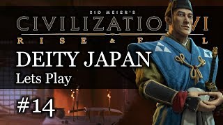 14 Japan Deity Civ 6 Rise amp Fall Gameplay Lets Play Japan [upl. by Essile]