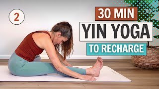 Full Body Yin To Recharge  Day 2  The 30 Day Yin Yoga Challenge [upl. by Ettesel]