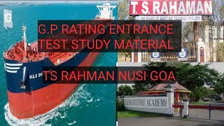 TS RAHMAN NUSI goa gp rating course ENTRANCE TEST study material free merchantnavy [upl. by Sanoj]