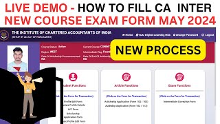 LIVE demo  How to Fill CA Intermediate May 2024 Exam Form  How To Fill CA Exam May 2024 Exam Form [upl. by Miah]