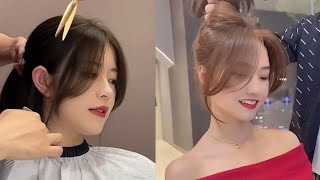 Tóc Layer Nữ Mặt Tròn Có Mái  Các Kiểu Tóc Nữ Đẹp 2022  Tóc Bob Tỉa Layer Dài  haircut layer [upl. by Ophelie]