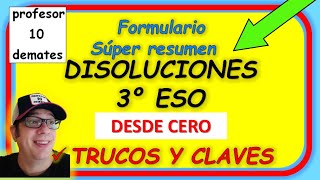 DISOLUCIONES Químicas 3 ESO Fórmulas y Súper resumen ✅  Desde cero [upl. by Cryan]