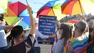 Westboro Baptist Church CounterProtest at Roosevelt High [upl. by Wilkins81]