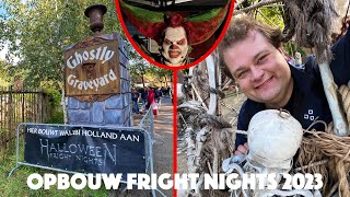 Opbouw Halloween Fright Nights 2023 in Walibi Holland Nieuwe spookhuizen amp scare zones [upl. by Mcquillin]