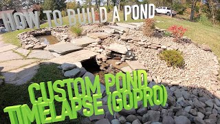 DIY  Building a backyard pond with waterfall timelapse [upl. by Robinetta]