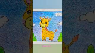 Giraffe drawing amp Colouring youtubeshortsyoutube trendingsatisfyingkidsart giraffedrawingart [upl. by Igig74]