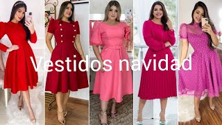 VESTIDOS ELEGANTES para NAVIDAD ✨ NUEVOS VESTIDOS navidad [upl. by Eelyahs]