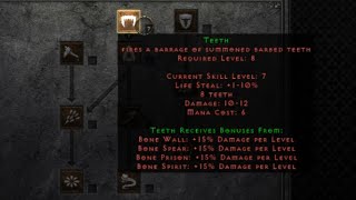 D2R Necromancer Teeth with Life Steal 100 Working [upl. by Skelly]