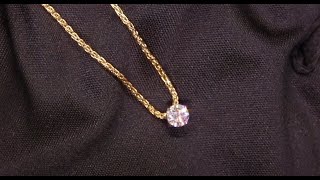 96607  T023  Round Brilliant Diamond Pendant  18ct Yellow Gold [upl. by Silvano926]