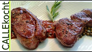 Kleine Steaks vom Reh braten und zubereiten Rezept für Wildmedaillons [upl. by Nahoj]