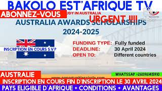 bourse détude en Australie pour africain francophones 2024 URGENT [upl. by Saiasi]