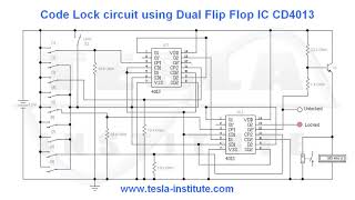 Code Lock circuit using Dual Flip Flop IC CD4013 [upl. by Evot]