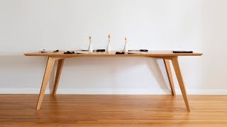 DIY Dining Table  Mid Century Modern  Woodworking [upl. by Vallery]