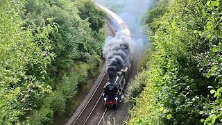 35028 ‘Clan Line’ roars over Sapperton  The Cotswold Venturer 24824 [upl. by Ahsemed42]