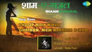 Dhoop Main Niklo Ghataon Mein Nakakar Dekho  ShaamEGhazal  Jagjit Singh [upl. by Luanne]