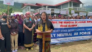 Leimakhong Area Public Protest Against Withdrawal of Assam Rifles from Manipur on 5th Aug 2024 [upl. by Eelnayr]