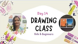 Beginner painting tutorial day 14  how to draw day and night painting neetuartclasses art [upl. by Orihakat222]