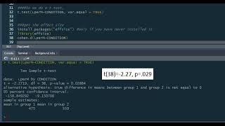 R Tutorial Independent samples ttest [upl. by Ressay]