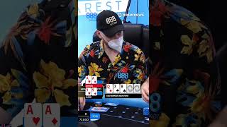 IAN SIMPSON BUSTS WITH ACES 🚿  888Poker Main Event  888poker shorts [upl. by Annaid]