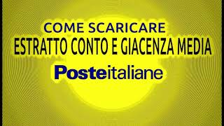 Come scaricare Giacenza MediaEstratto Conto Poste Italiane aprile 2021 [upl. by Derfla]