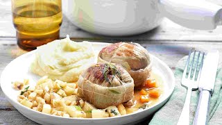 Recette  Paupiettes de veau braisées purée de panais et estragon [upl. by Zoila]