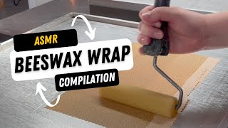 ASMR  10 Mins of Beeswax Wrap Sounds waxing amp folding 🐝 [upl. by Nikolos]