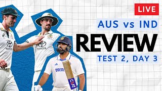 🔴 LIVE AUSvsIND 2nd Test Day 3 Review Aakashvani [upl. by Nirehs733]