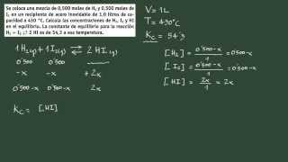 05 Equilibrio químico Cálculo de las concentraciones en el equilibrio [upl. by Ellsworth]