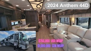 1 million CDN MSRP  2024 Entegra Coach Anthem 44D [upl. by Nosrettap]