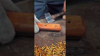 Kitchen knife handle rivet installation process [upl. by Notrab276]