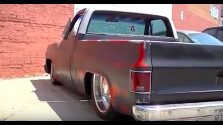 DROPPED CHEVY C10 SWB  7387 Bagged on 24quot Chrome Smoothies [upl. by Aneelahs147]