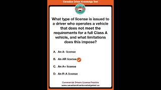 Commercial Drivers License Practice canadiandrivingtest drivingtest drivingexam [upl. by Dione]