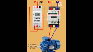 Digital Timer Motor contractor Wiring connection Diagram electronic shorts [upl. by Waldman]