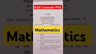 HNBGU Bed 2nd sem paper  mathematics paper bed  shorts  Bed notes  teachers journey [upl. by Donaugh]