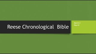 Day 61 or March 2nd  Dramatized Chronological Daily Bible Reading [upl. by Nahtanaj]