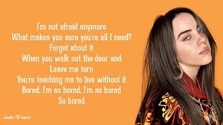 Billie Eilish  Bored Lyrics [upl. by Refenej]