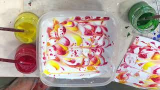 How to do Marbling basics paint on shaving foam 3 of 3 [upl. by Darmit]