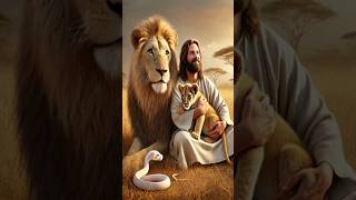 Jesus With The Lion Family edit jesuschrist jesús fe [upl. by Ttelracs477]