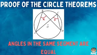 GCSE Proving The Circle Theorems Angles In The Same Segment Are Equal [upl. by Wil]