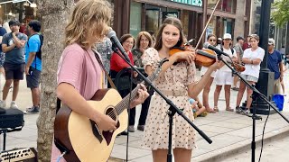 Crowd STOPS for AMAZING Street Performance  Stand By Me  Karolina Protsenko amp Oscar Stembridge [upl. by Nwhas879]