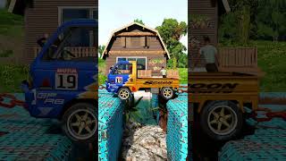 Tractor Tow Small Truck vs Gap Concrete short beamng beamngdrive beamngcrashes trucksvs [upl. by Acul]