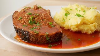 Hackbraten mit Sauce Rezept  Meat Loaf with Sauce Recipe  ENG SUBS [upl. by Drolet345]